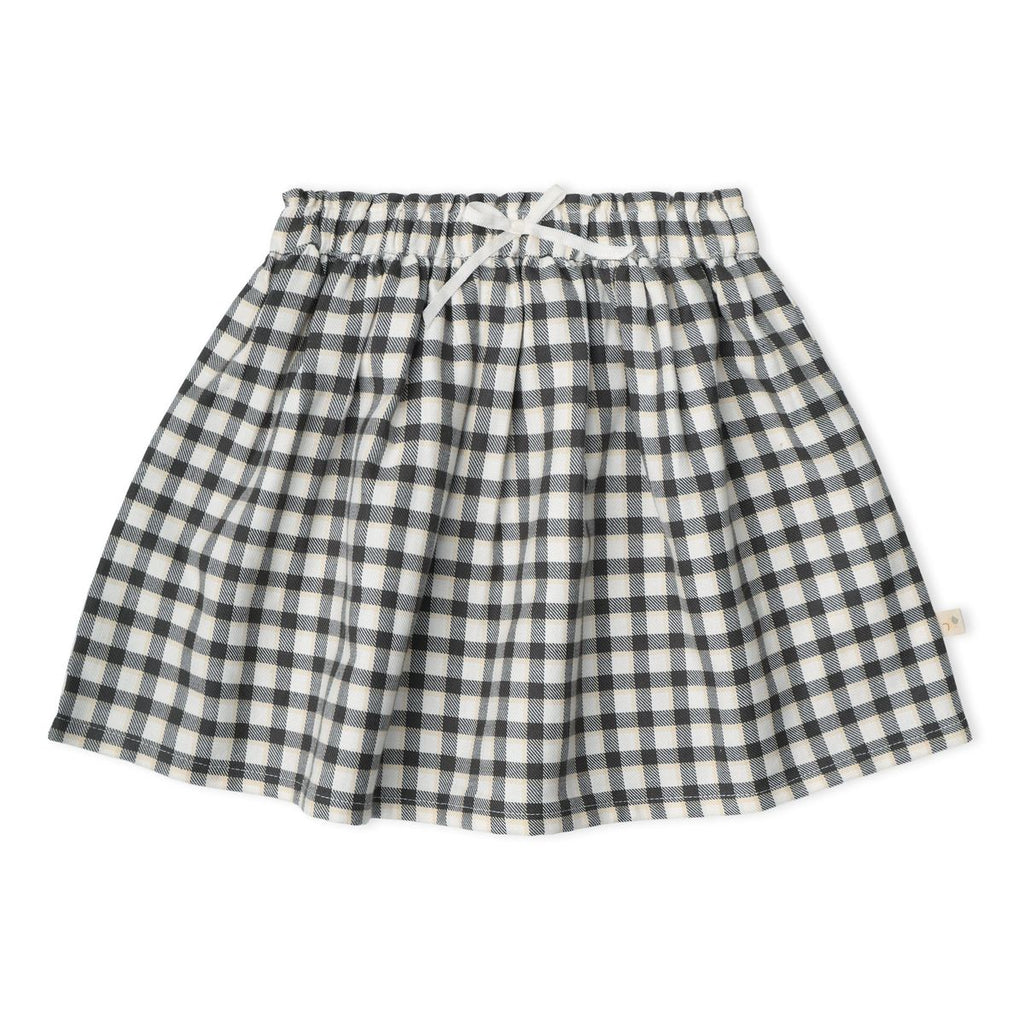 Organic Twill Skirt - Charcoal Plaid