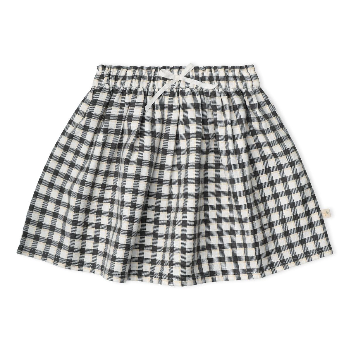 Organic Twill Skirt - Charcoal Plaid