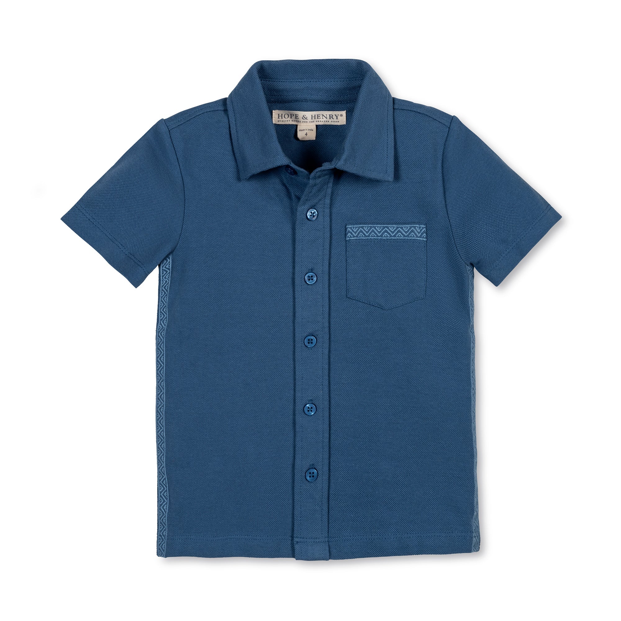 Boy’s Organic Pique Button Down Shirt