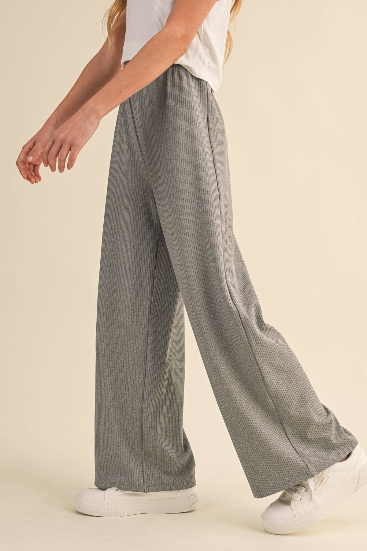 Wide Leg Ribbed Pants