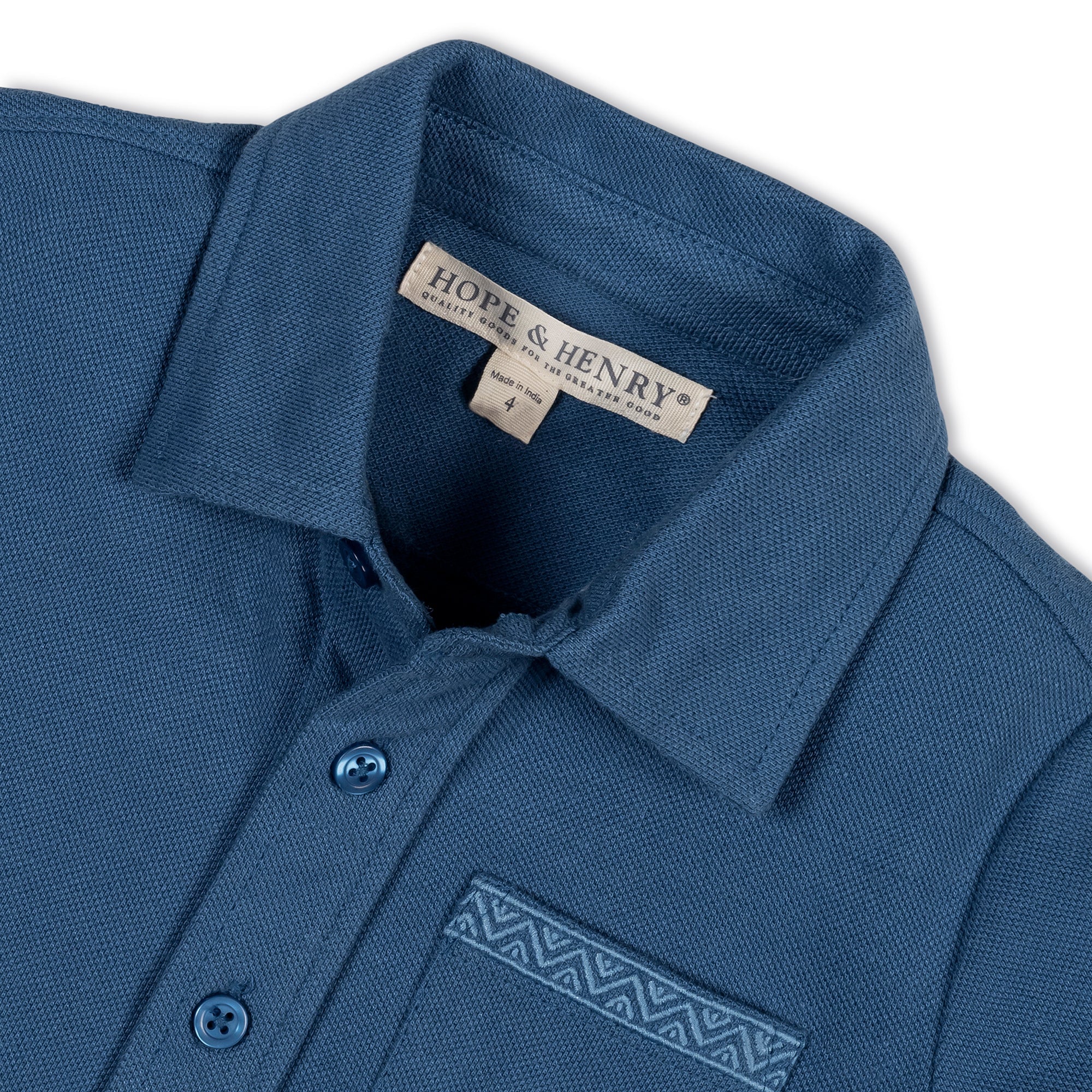Boy’s Organic Pique Button Down Shirt