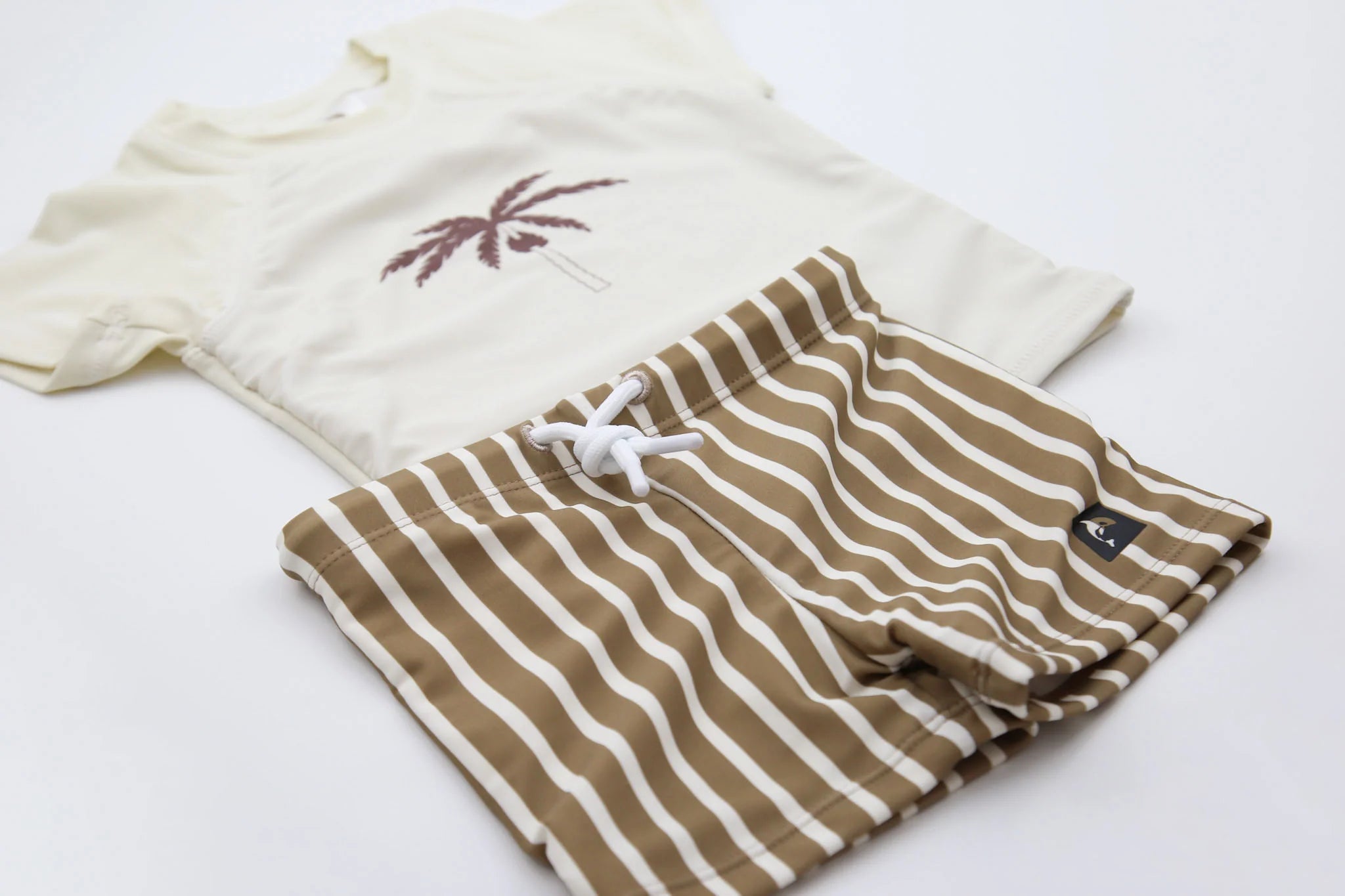 Swim Boardie Shorts – Stripe / Khaki