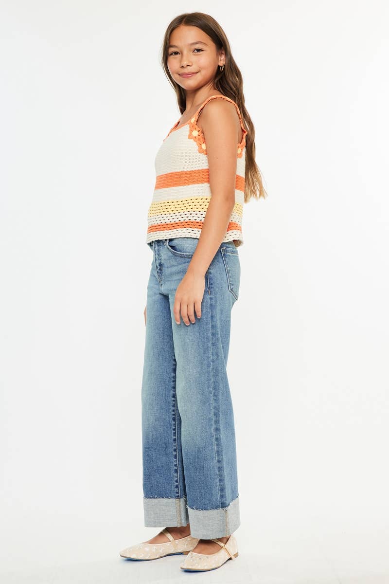 KanCan High Rise Cropped Wide Leg