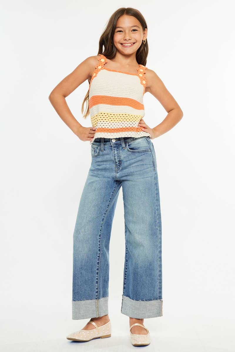 KanCan High Rise Cropped Wide Leg