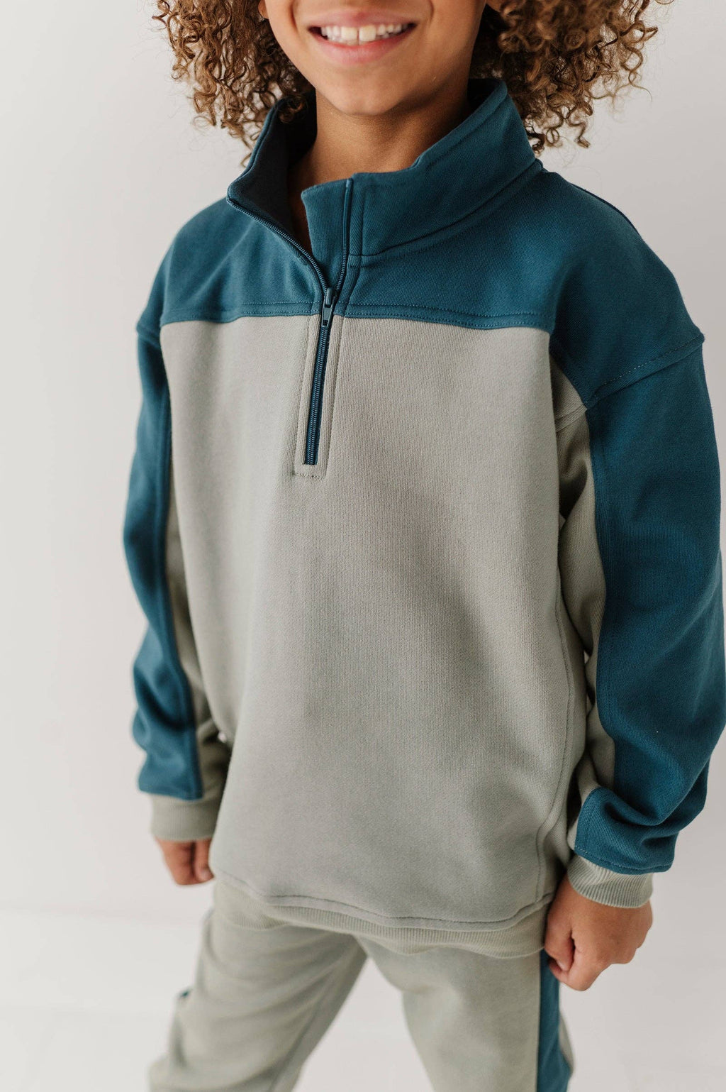 Boy's Zip Front Oversized Sweatshirt