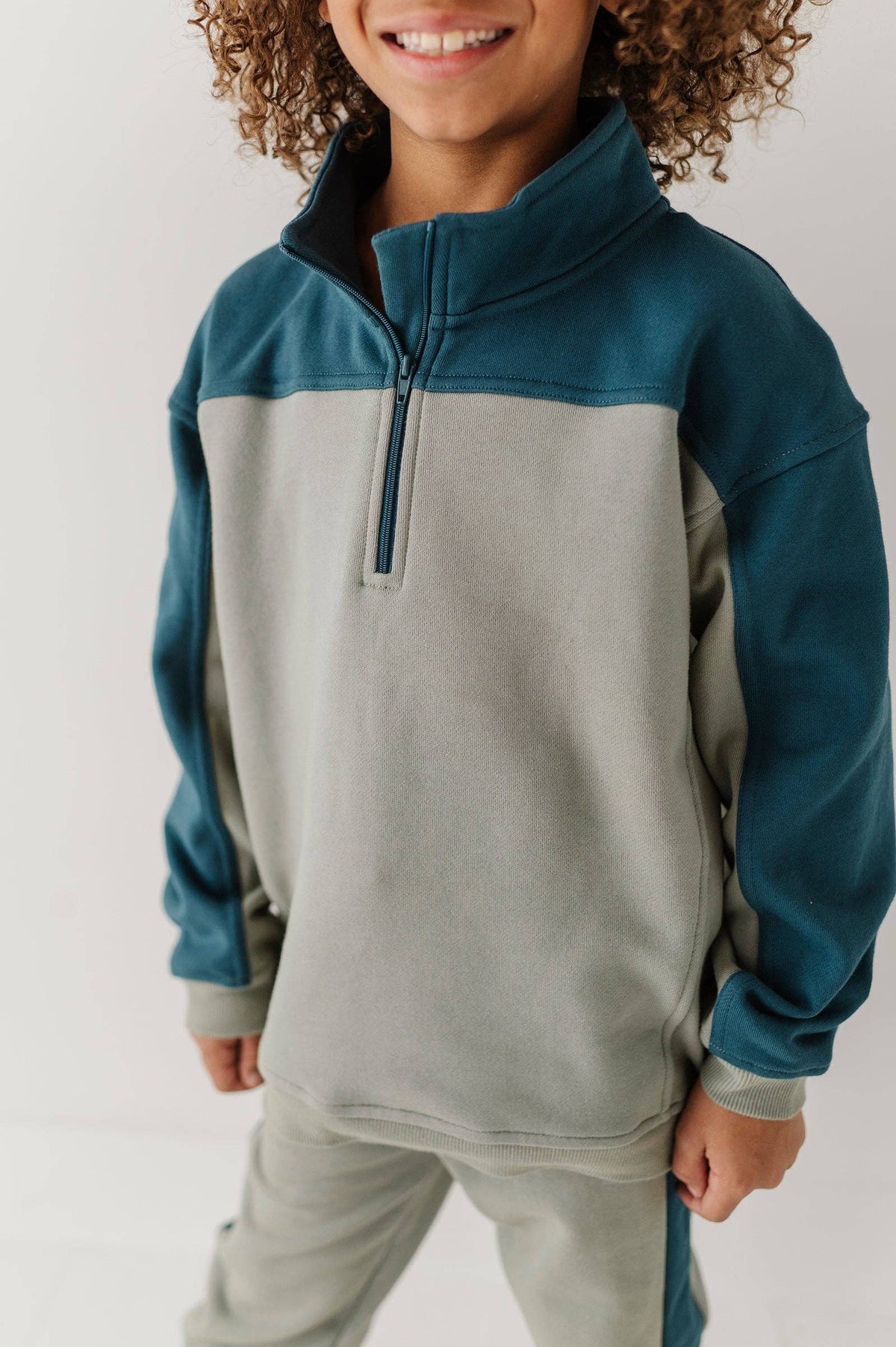 Boy's Zip Front Oversized Sweatshirt