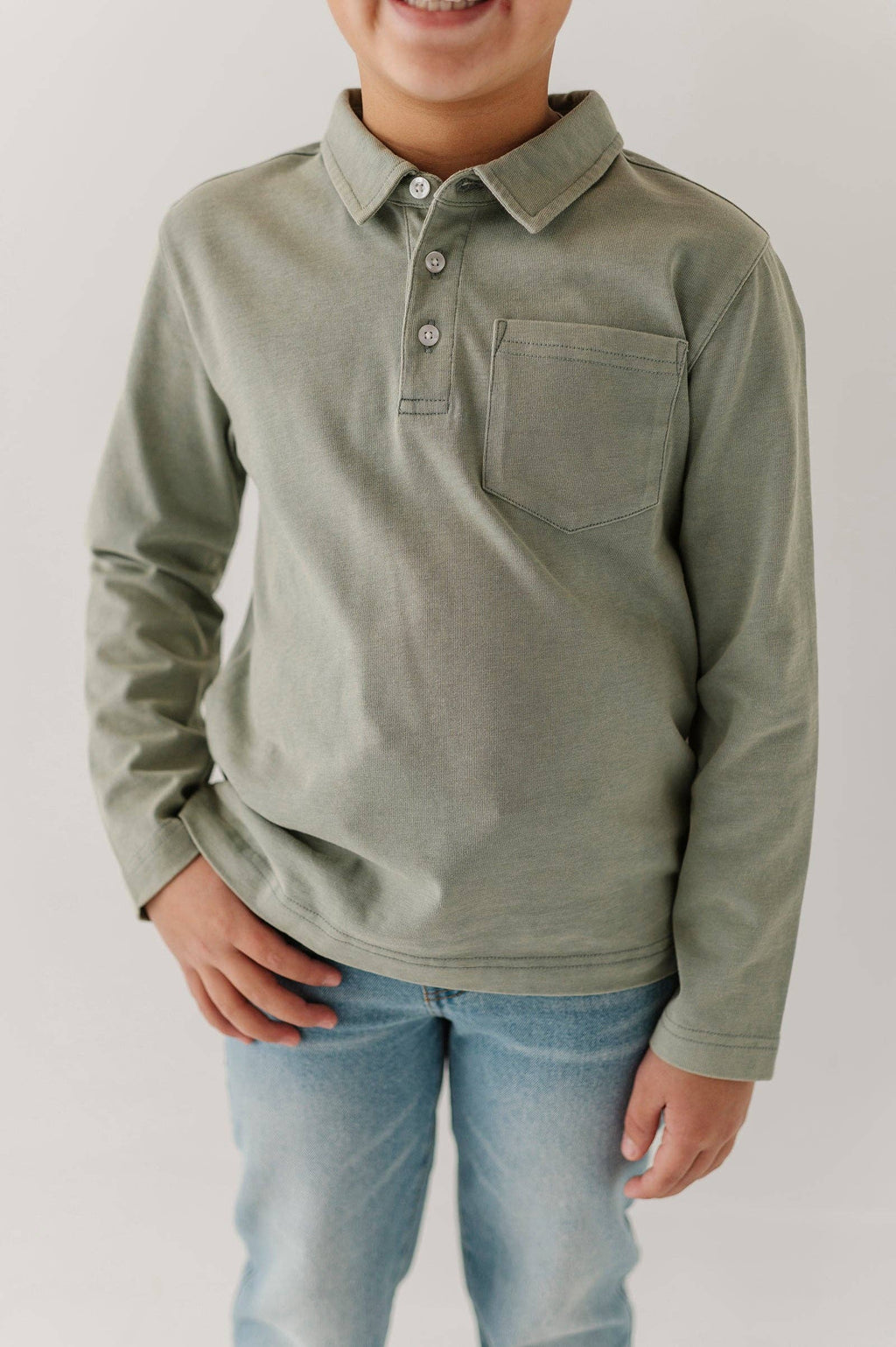 Garment-Washed Collar Shirt