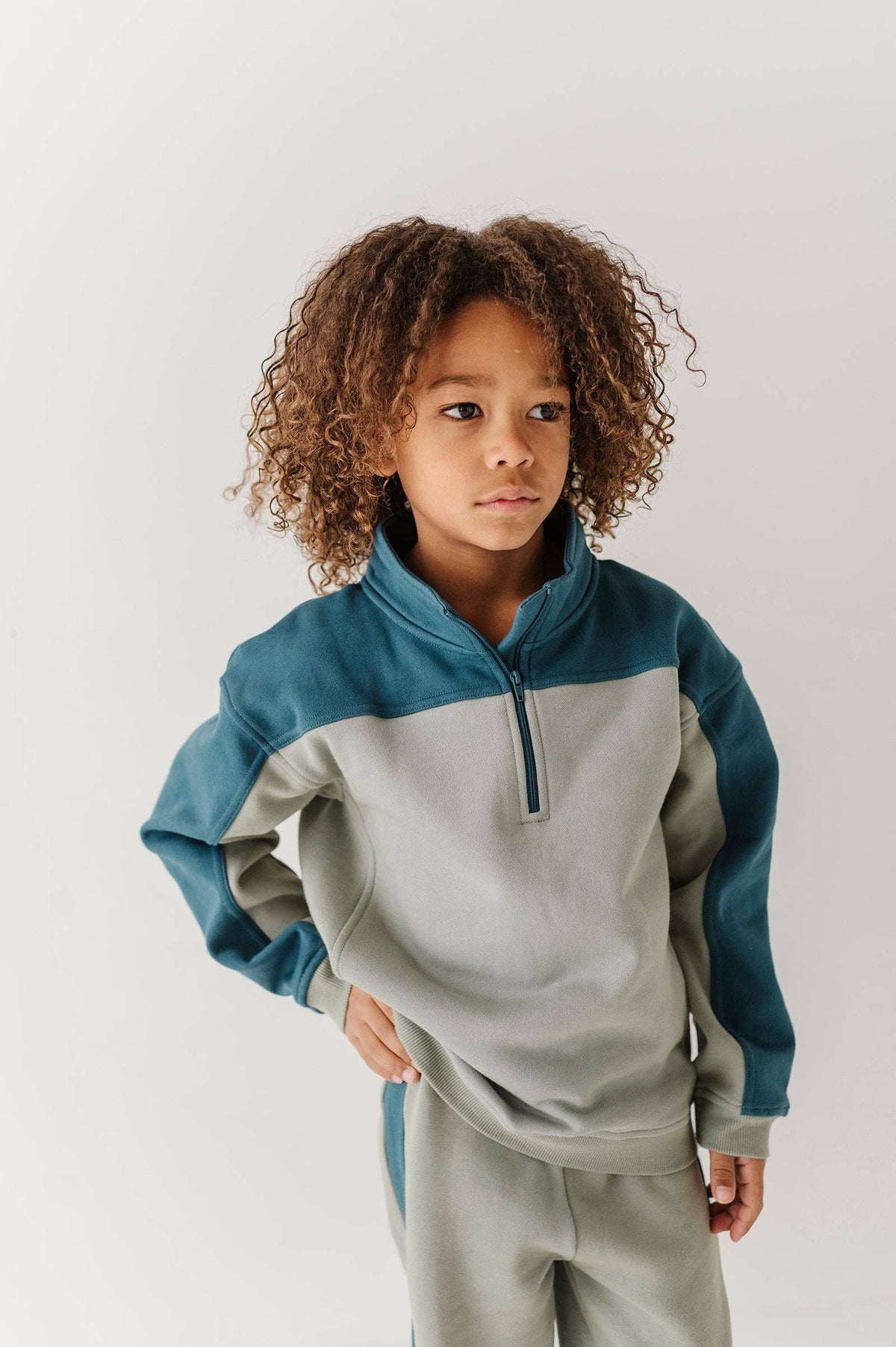 Boy's Zip Front Oversized Sweatshirt