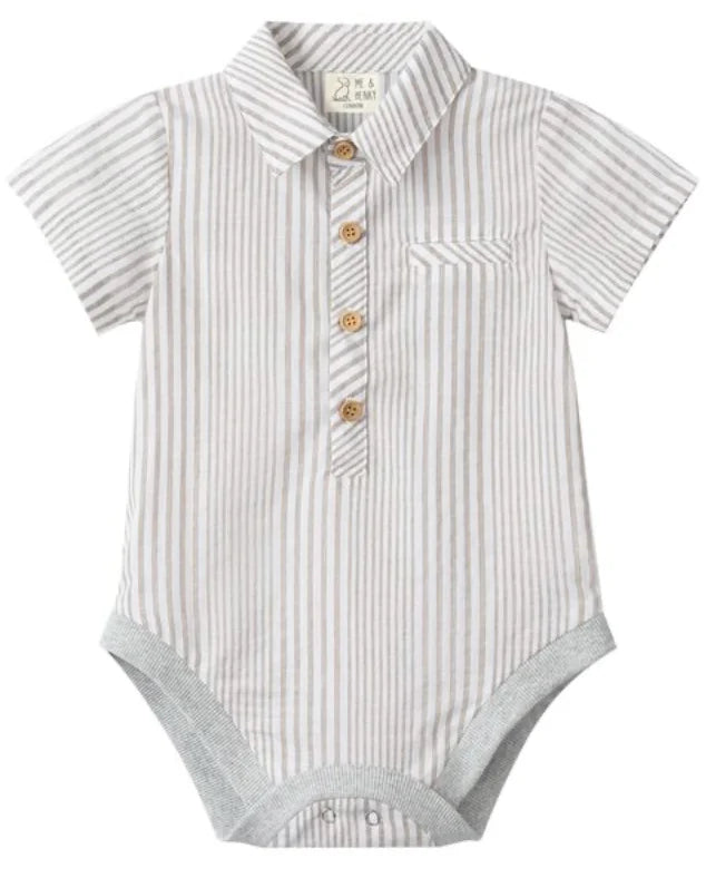 Tan/White Stripe Onesie