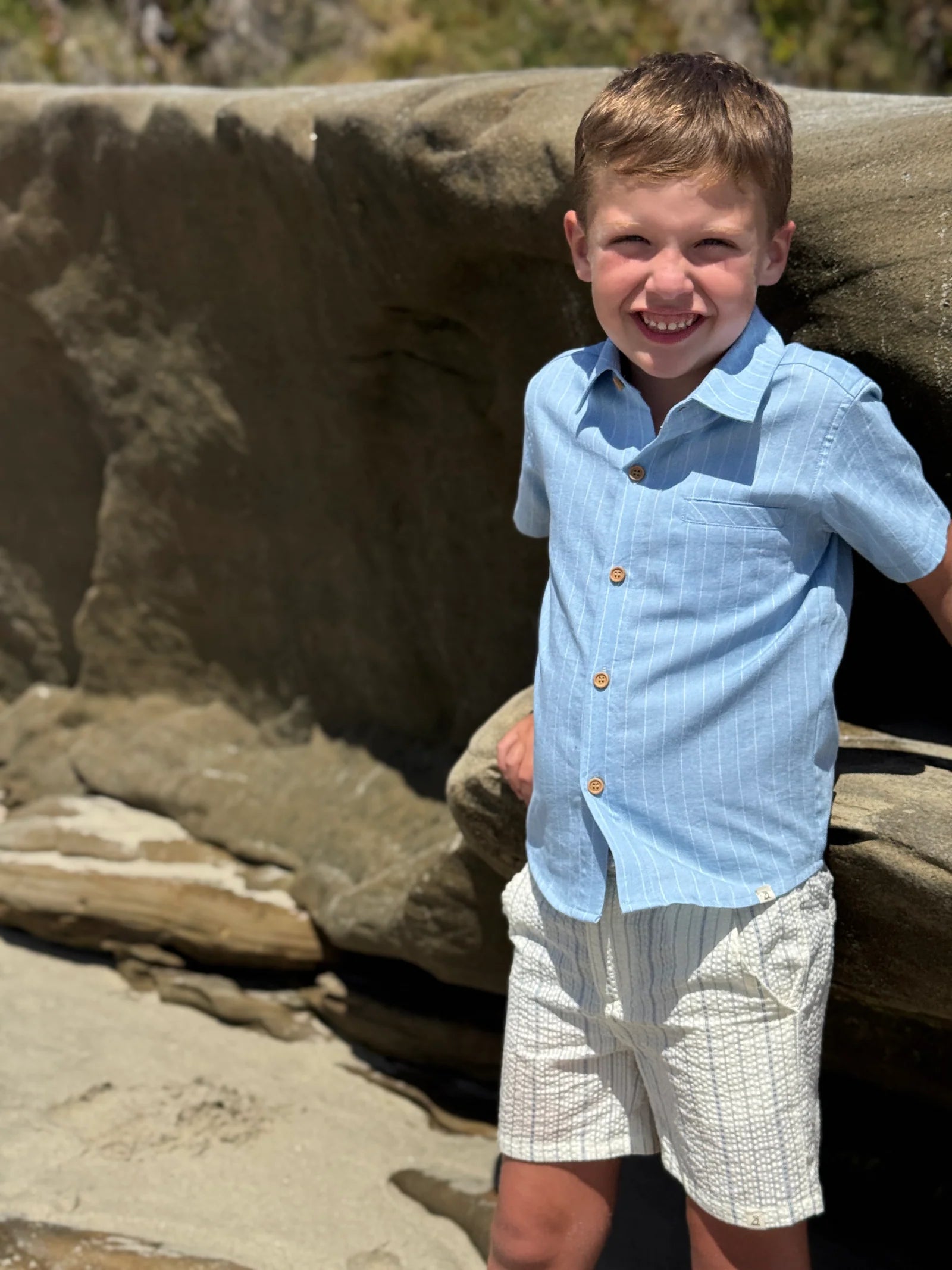 Dark Chambray Stripe Shirt