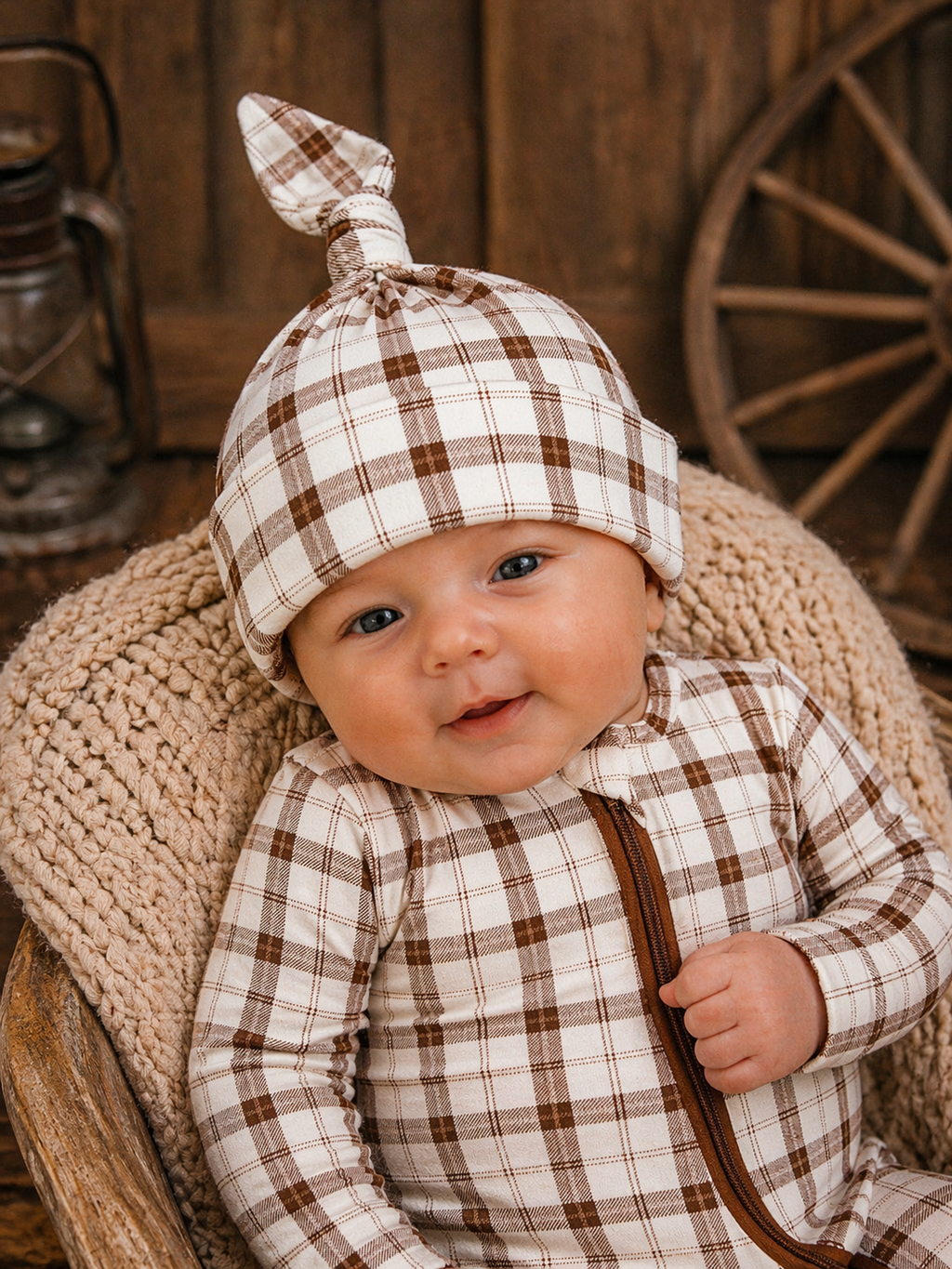 Knot Beanie, Homestead Plaid