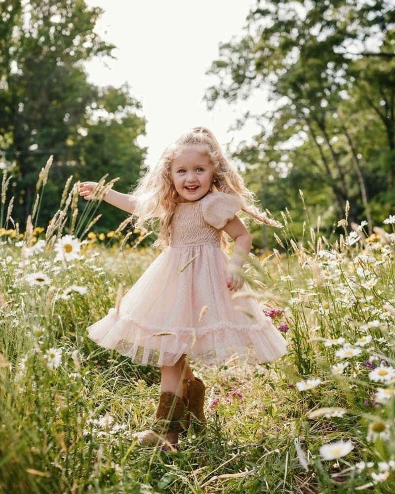 Smocked Dots Tulle Dress