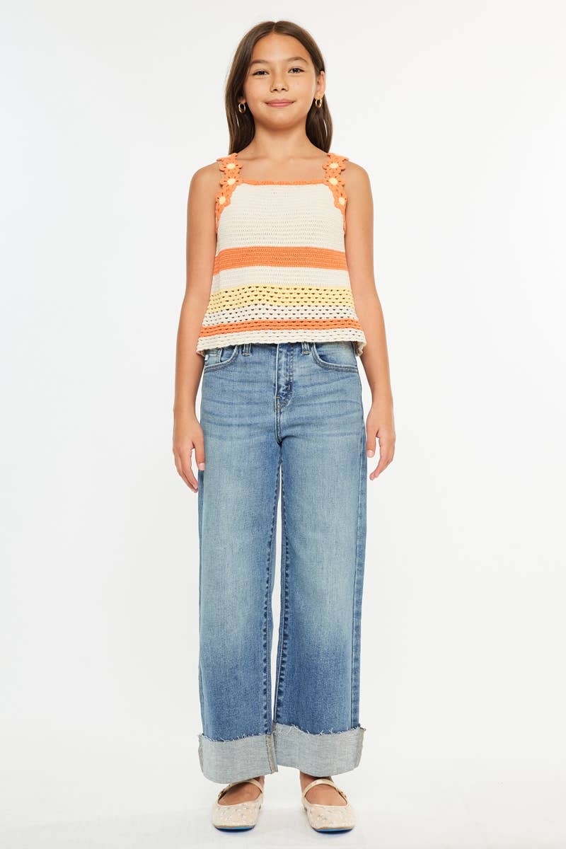 KanCan High Rise Cropped Wide Leg