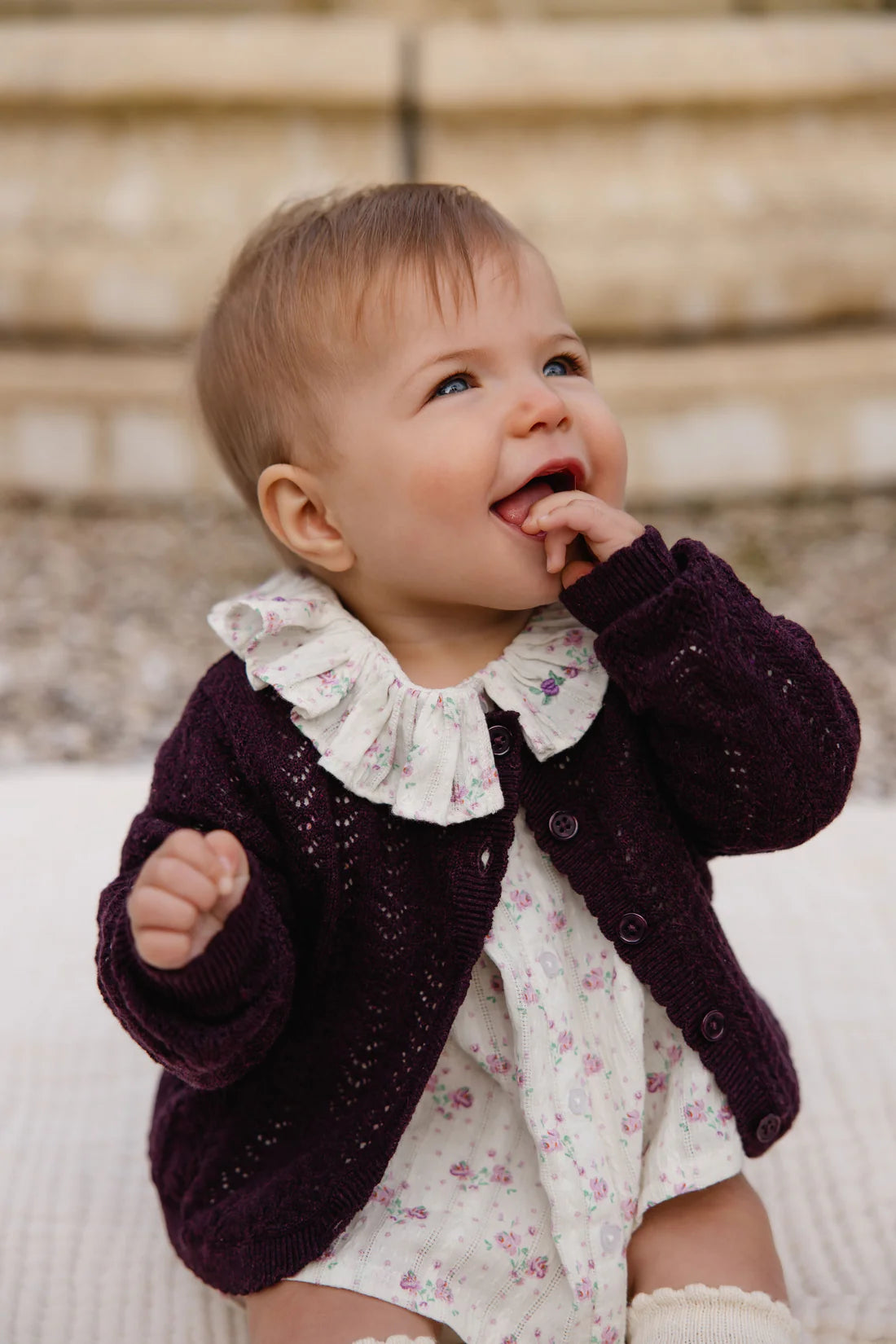 Maxine Knitted Cardigan - Blackcurrant