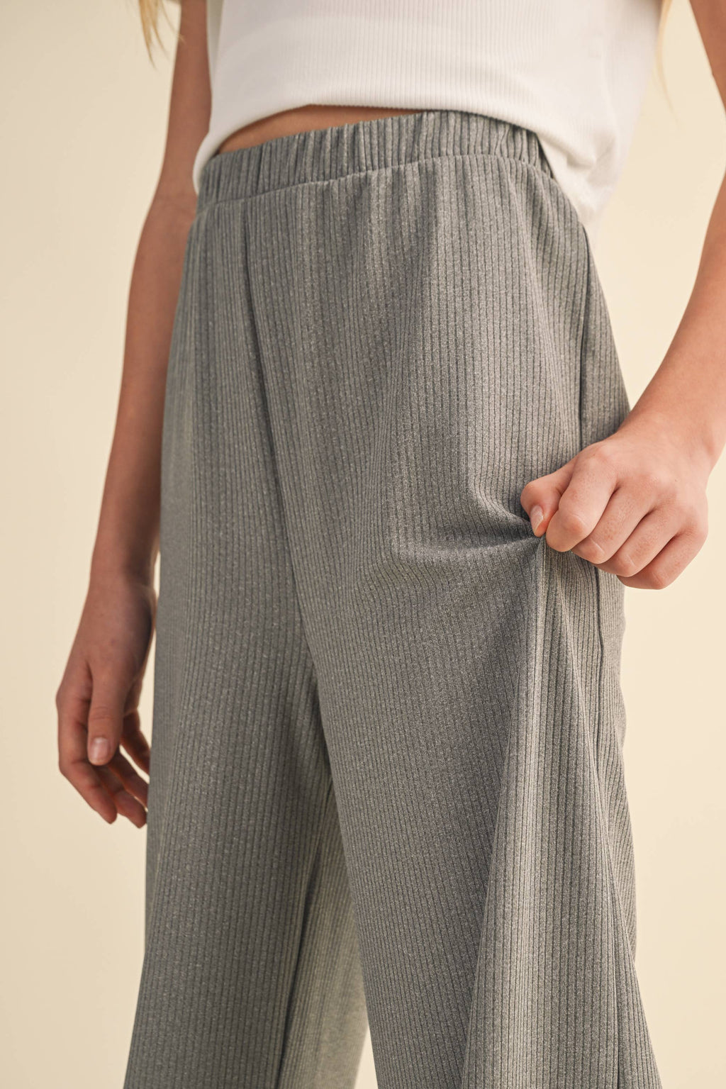 Wide Leg Ribbed Pants