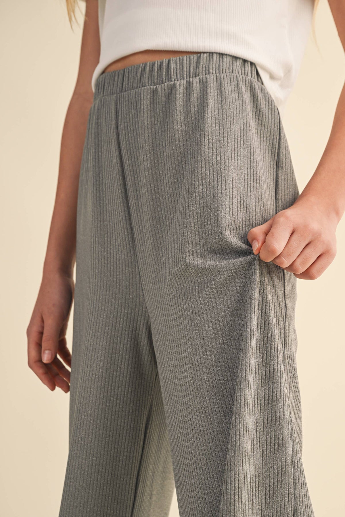 Wide Leg Ribbed Pants