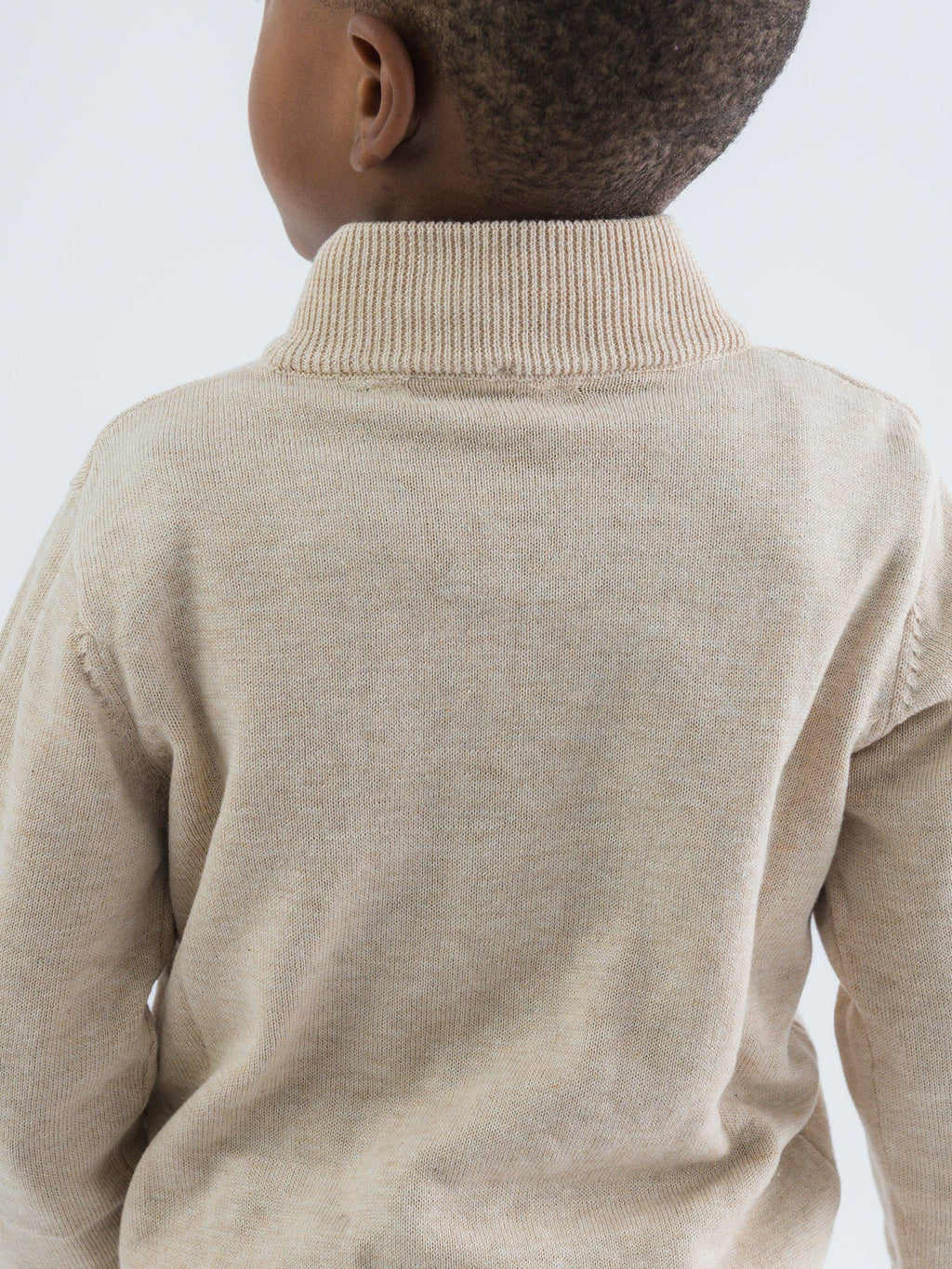 Heather Oatmeal Quarter-Zip Sweater