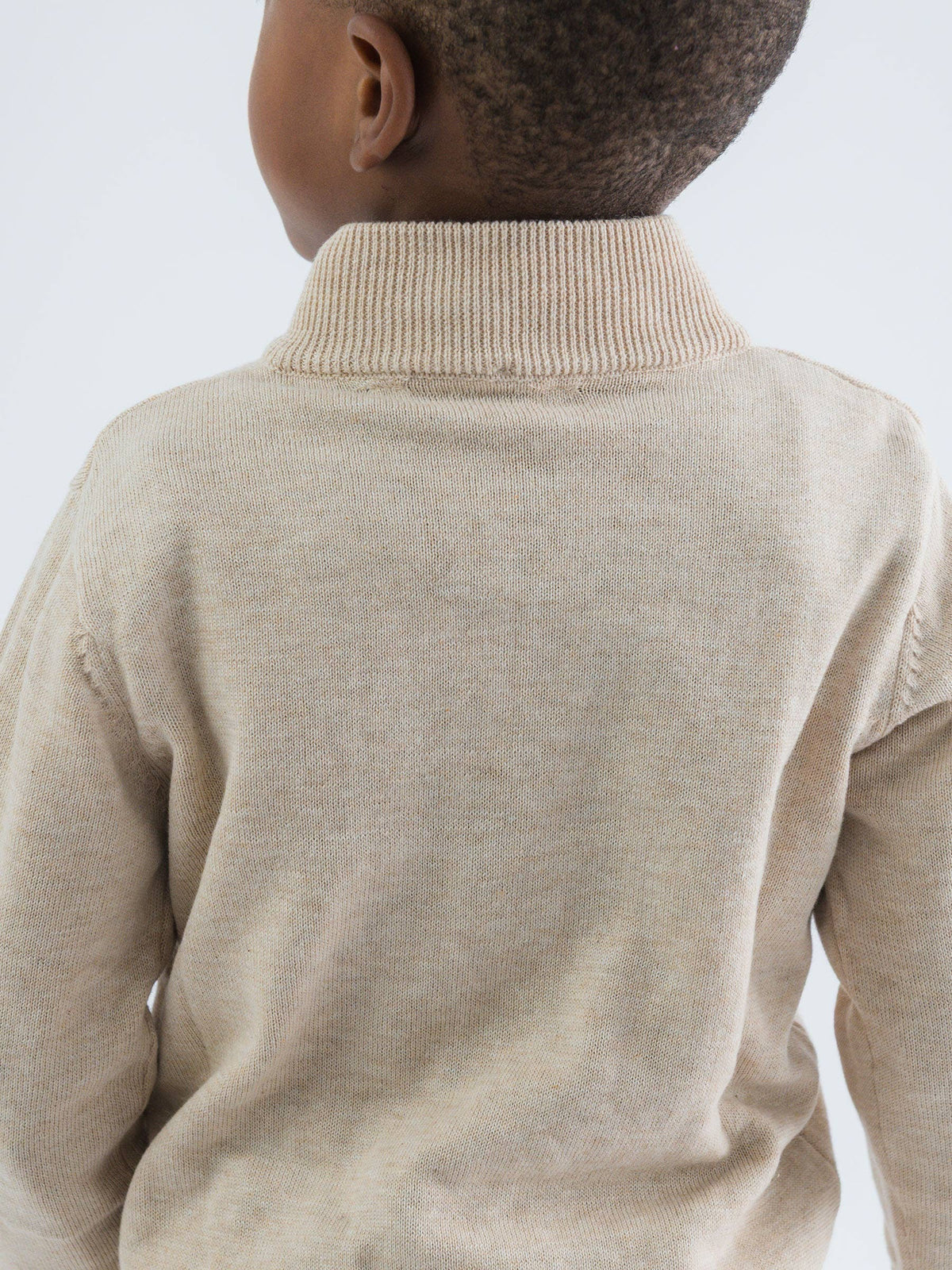 Heather Oatmeal Quarter-Zip Sweater