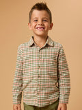 Dusty Olive Houndstooth Long Sleeve Button Down Shirt