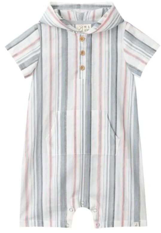 Neon Stripe Hood Romper
