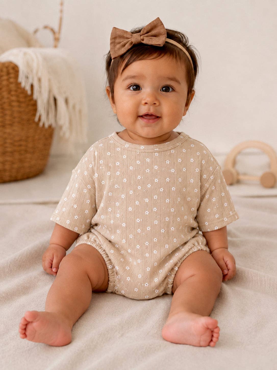 Almond Bloom Organic Pointelle T-Shirt Bubble