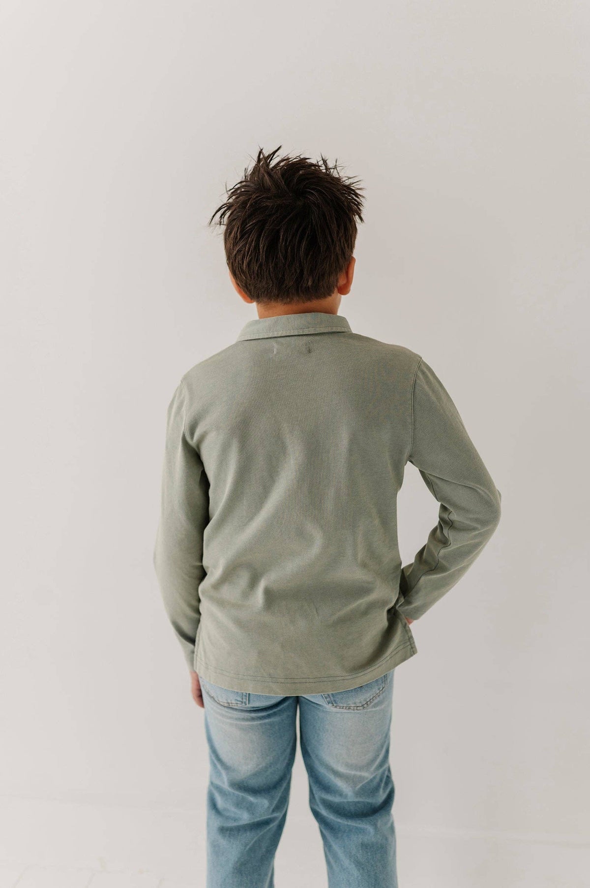 Garment-Washed Collar Shirt