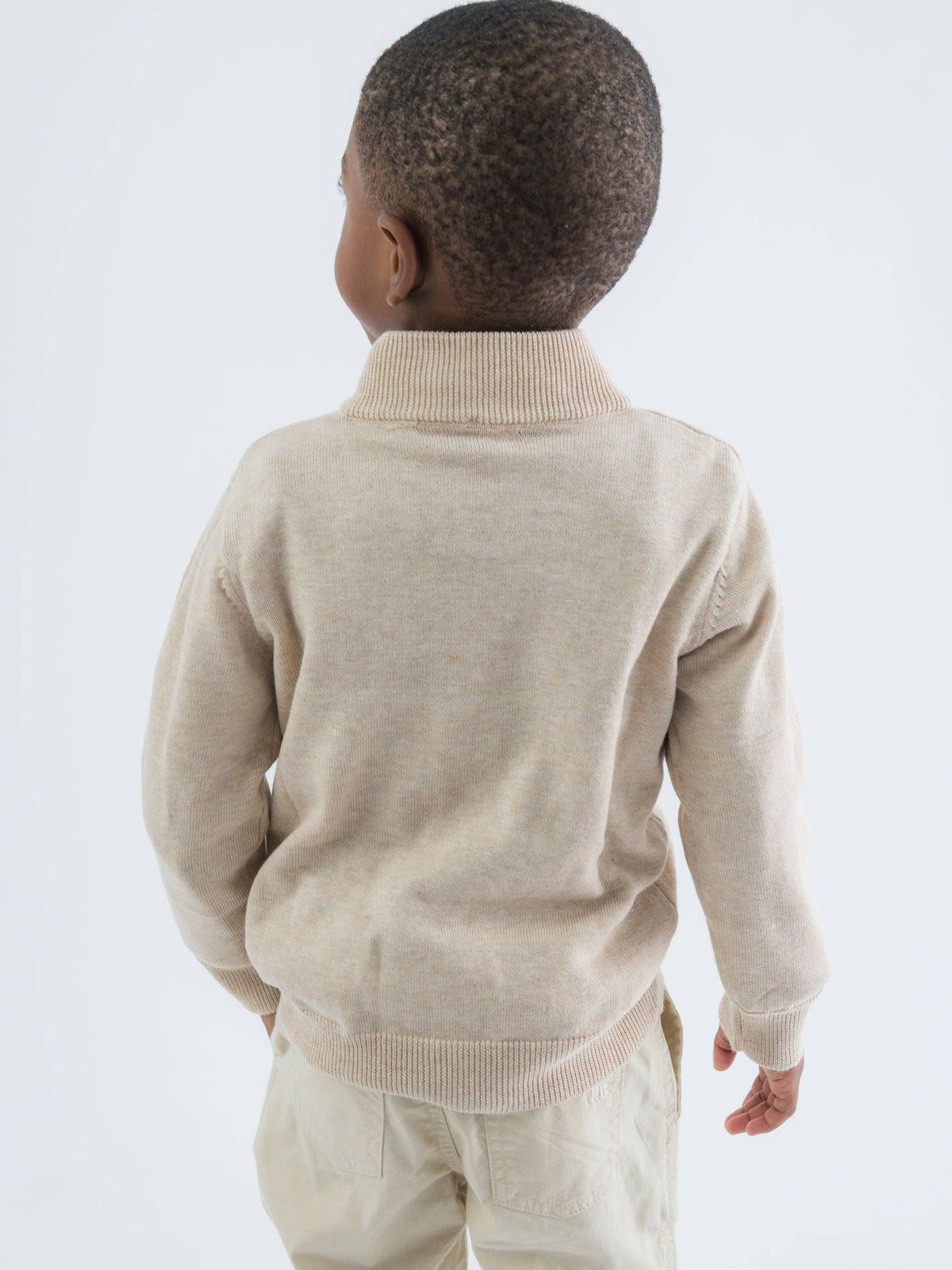 Heather Oatmeal Quarter-Zip Sweater
