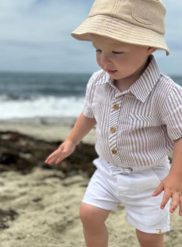 Tan/White Stripe Onesie