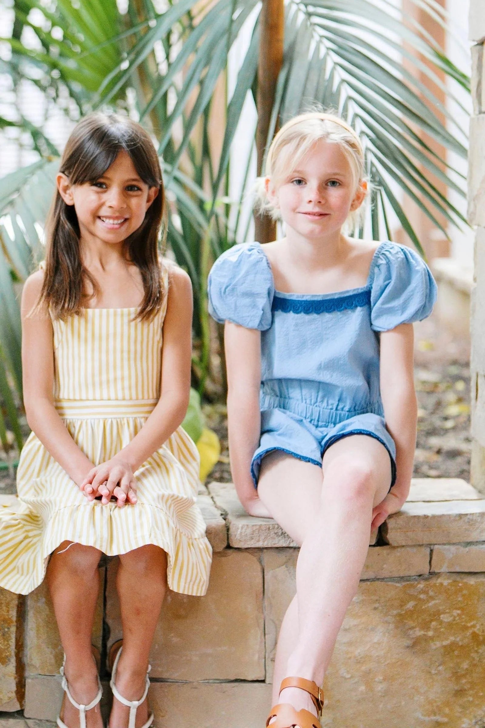 Organic Blue Seersucker Romper