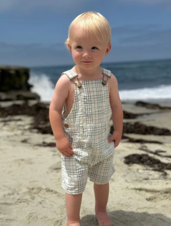 Plaid Woven Overalls