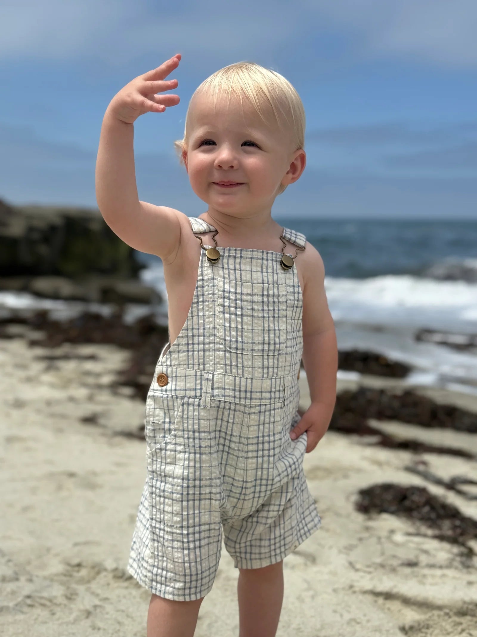 Plaid Woven Overalls