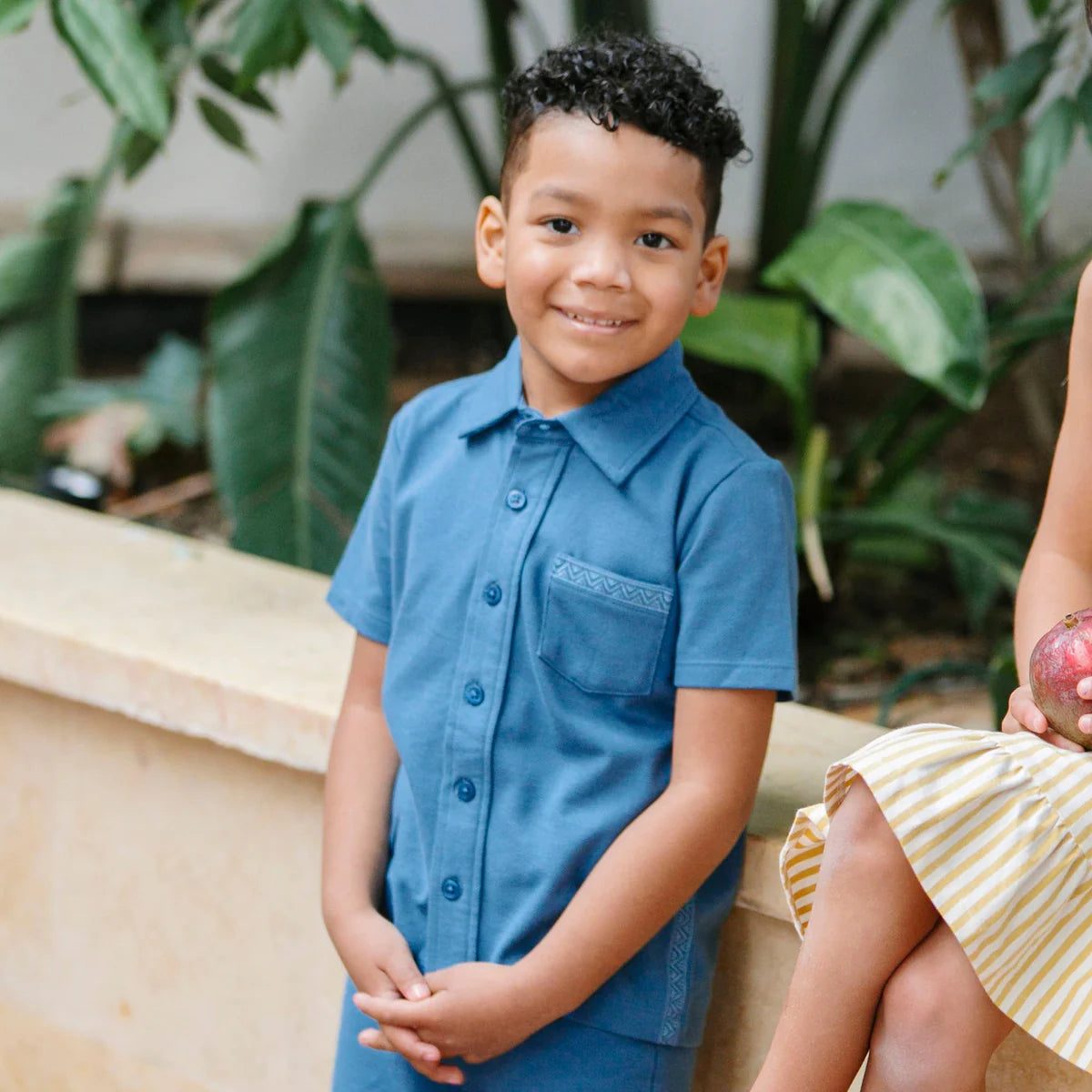 Boy’s Organic Pique Button Down Shirt