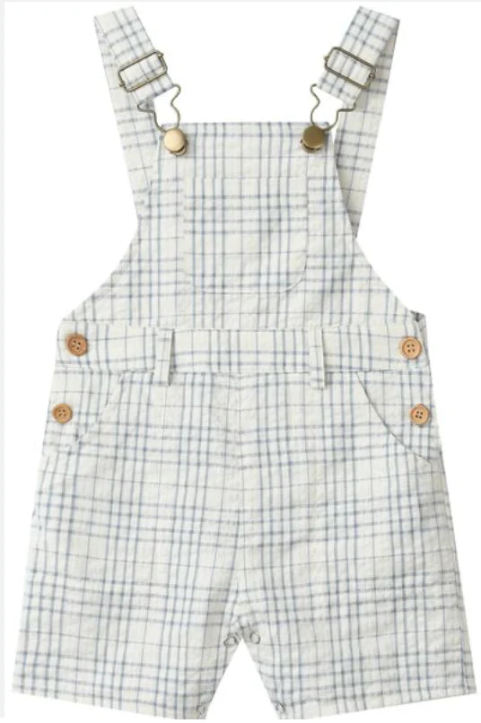 Plaid Woven Overalls