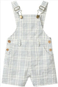 Plaid Woven Overalls