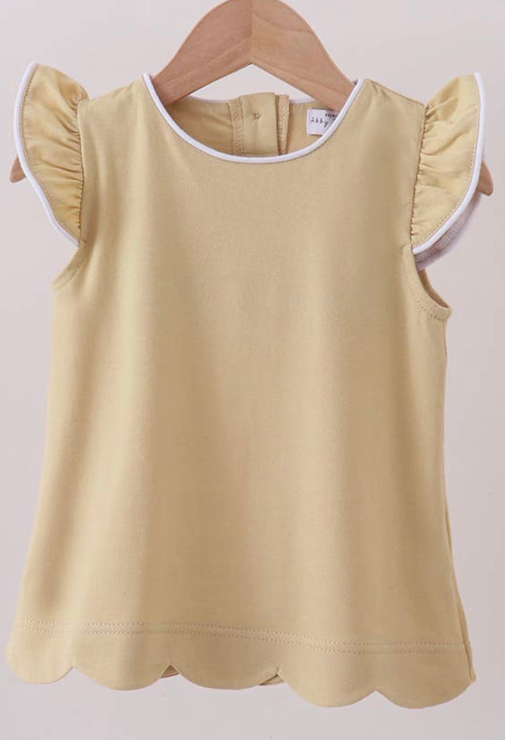 Khaki Scalloped Top