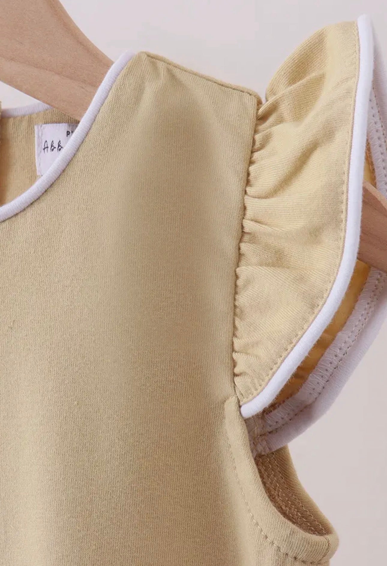 Khaki Scalloped Top