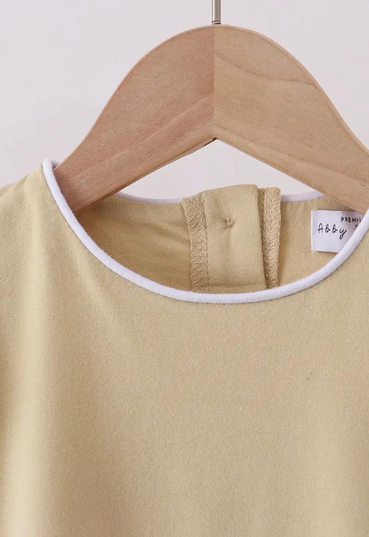 Khaki Scalloped Top