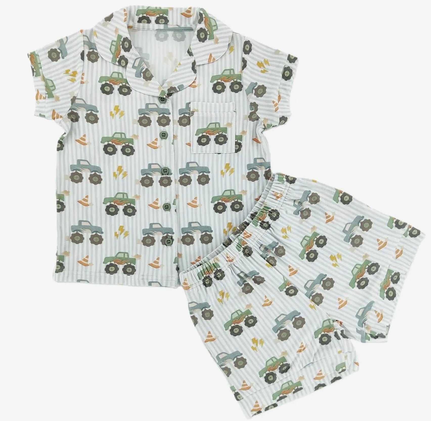 Monster Truck Bamboo Short Set