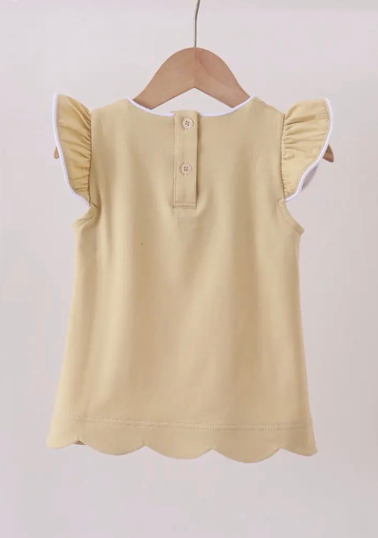 Khaki Scalloped Top