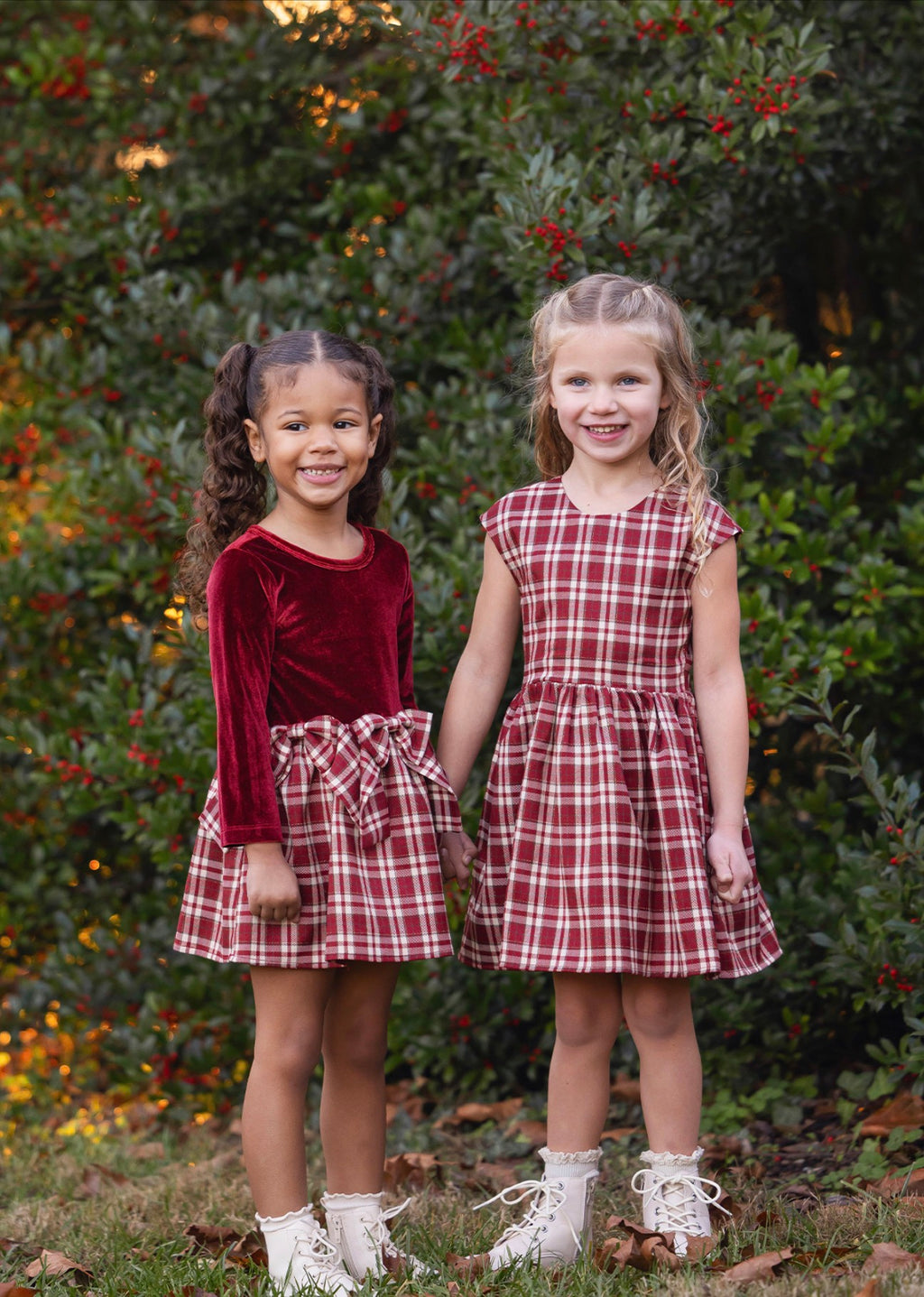 Holly & Velvet Plaid Dress