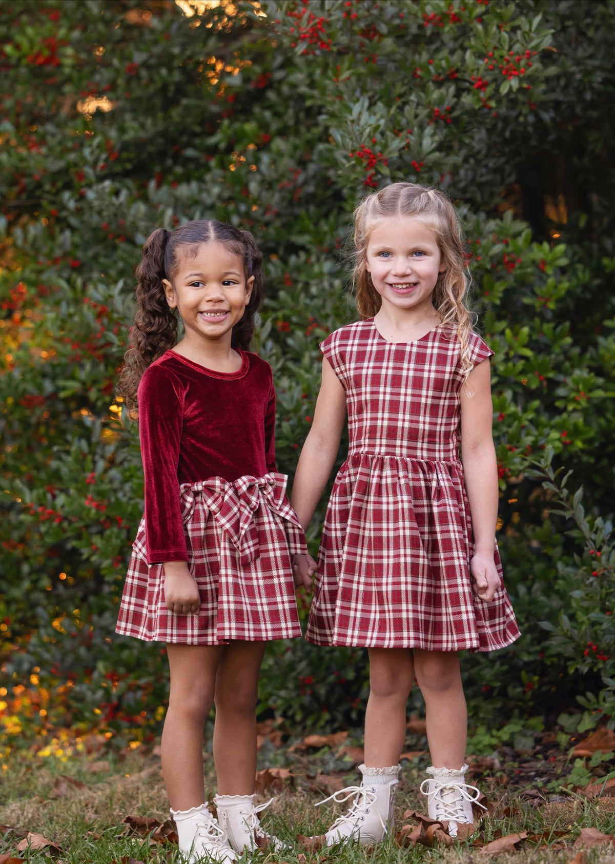 Holly & Velvet Plaid Dress