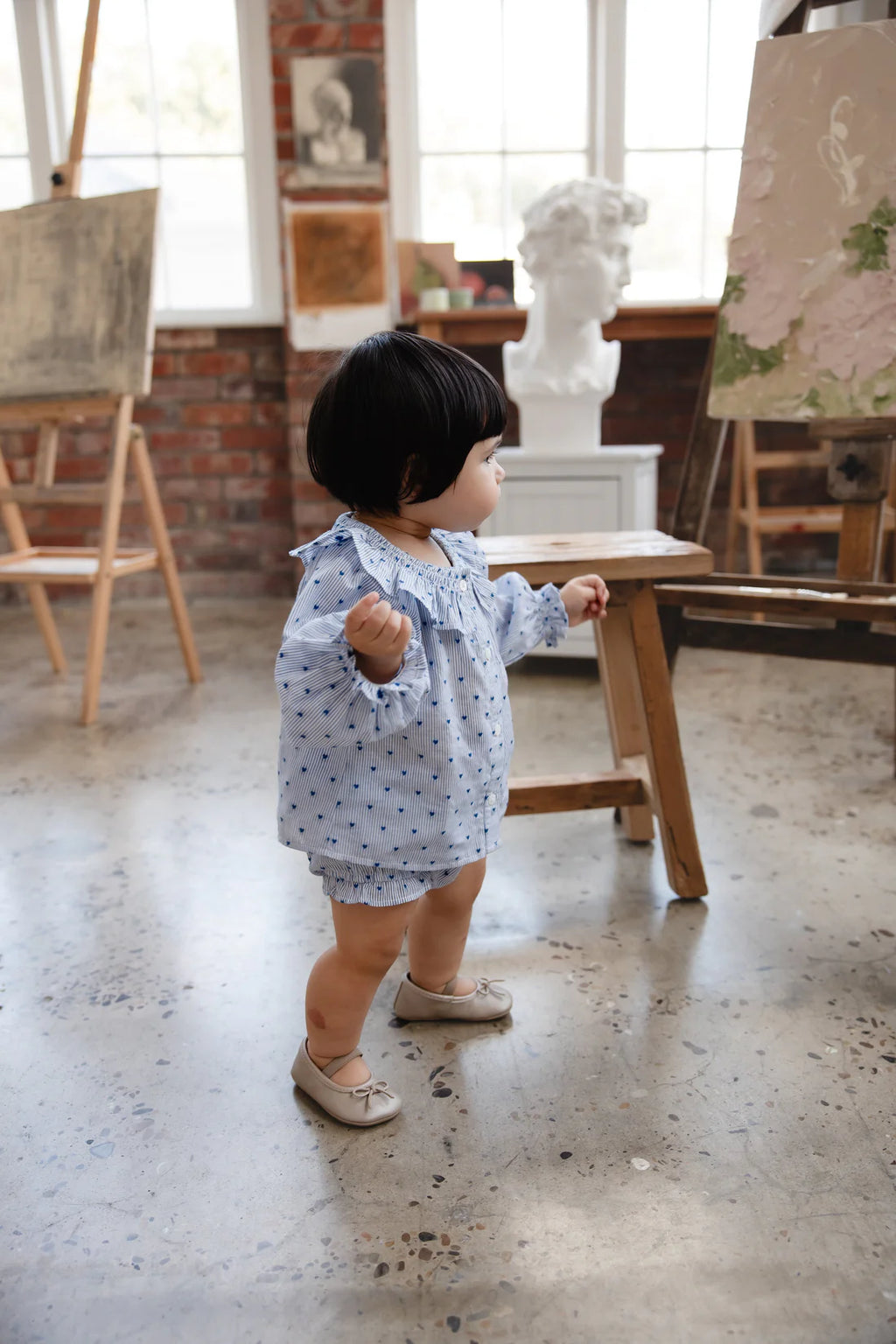 Mon Amour Stripe Bellamy Blouse & Bloomer set