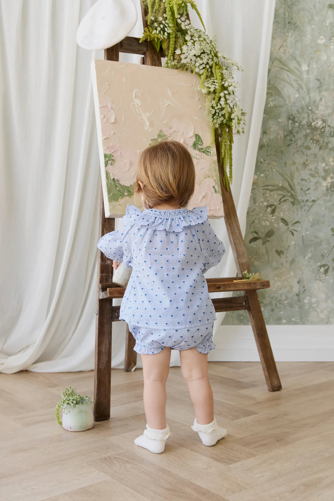Mon Amour Stripe Bellamy Blouse & Bloomer set