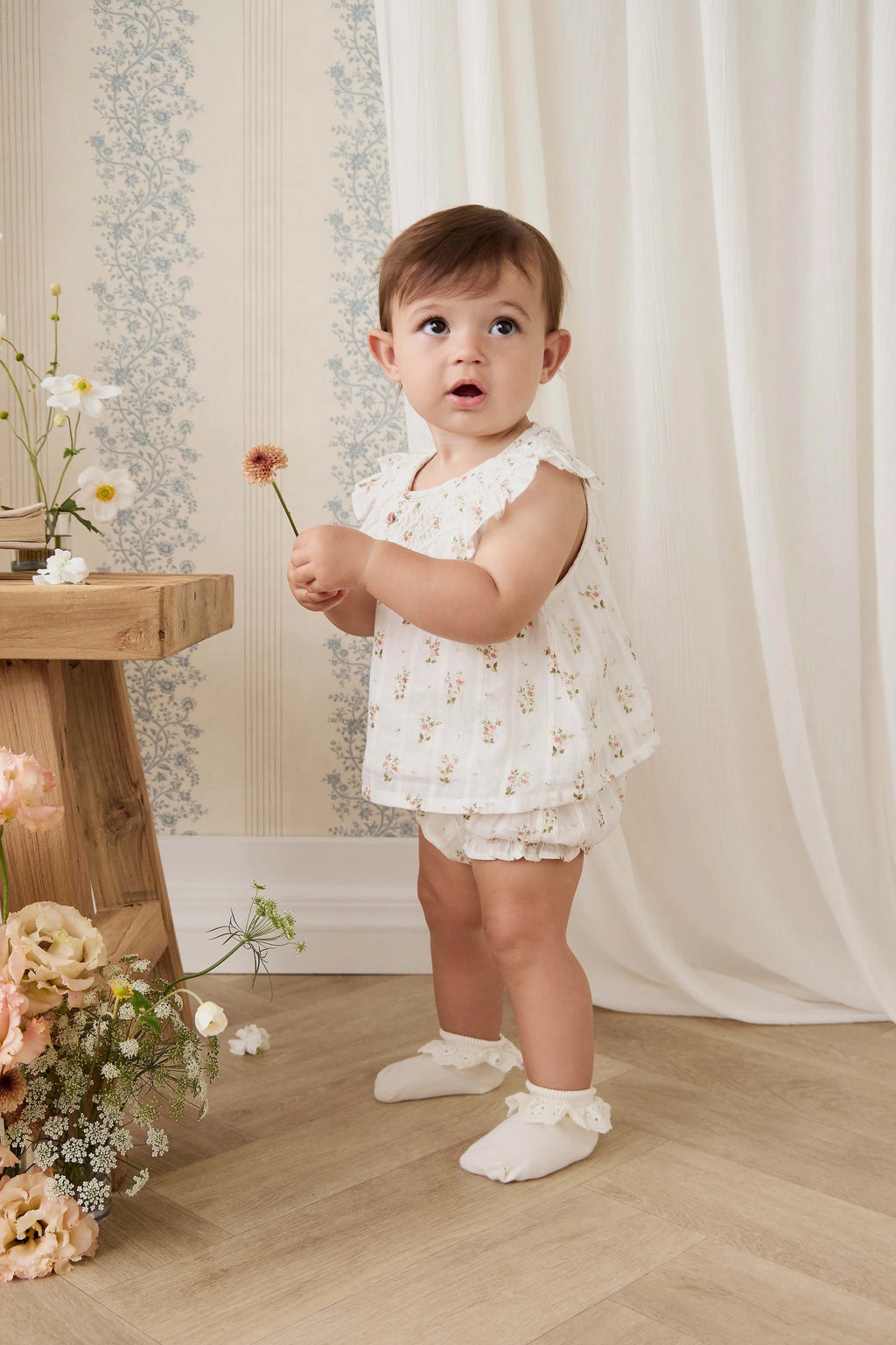 Saylor Top and Bloomer set - Josepha Egret