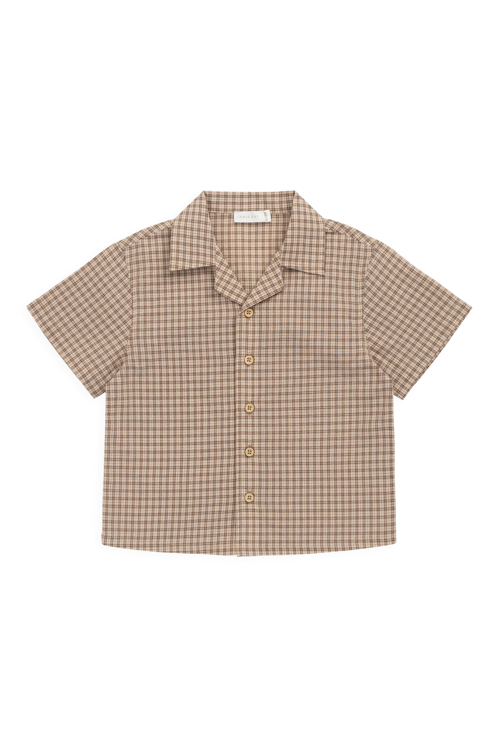 Silas Shirt and Short Set- Cabin Check Cocoa