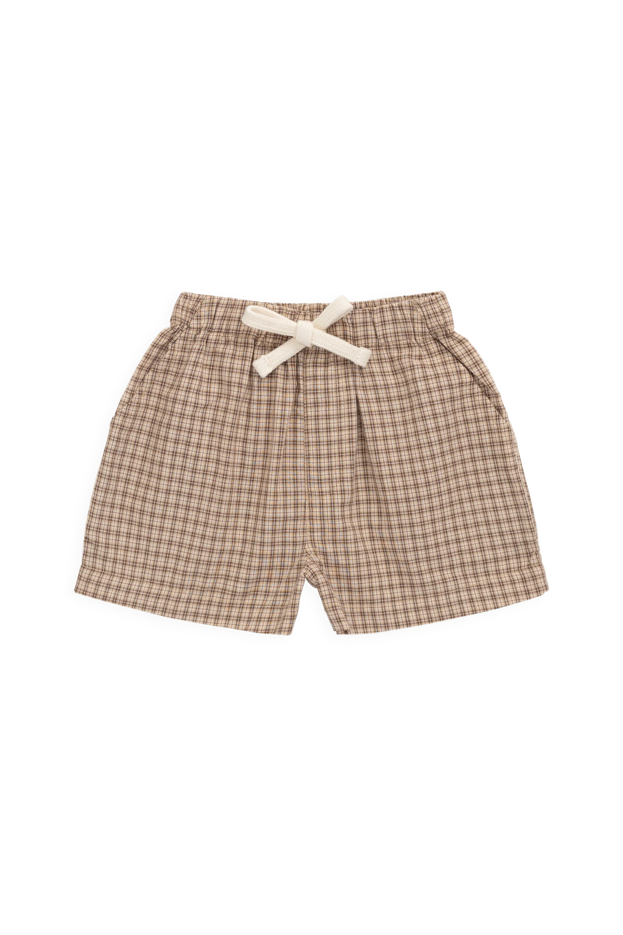 Silas Shirt and Short Set- Cabin Check Cocoa