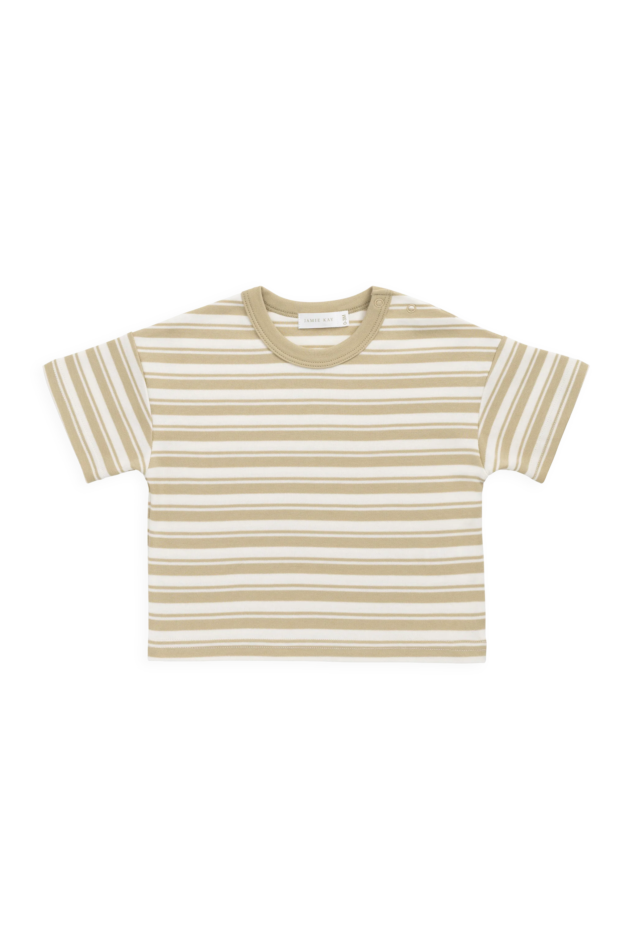 Wesley Tee- Double Stripe Hay/Cloud