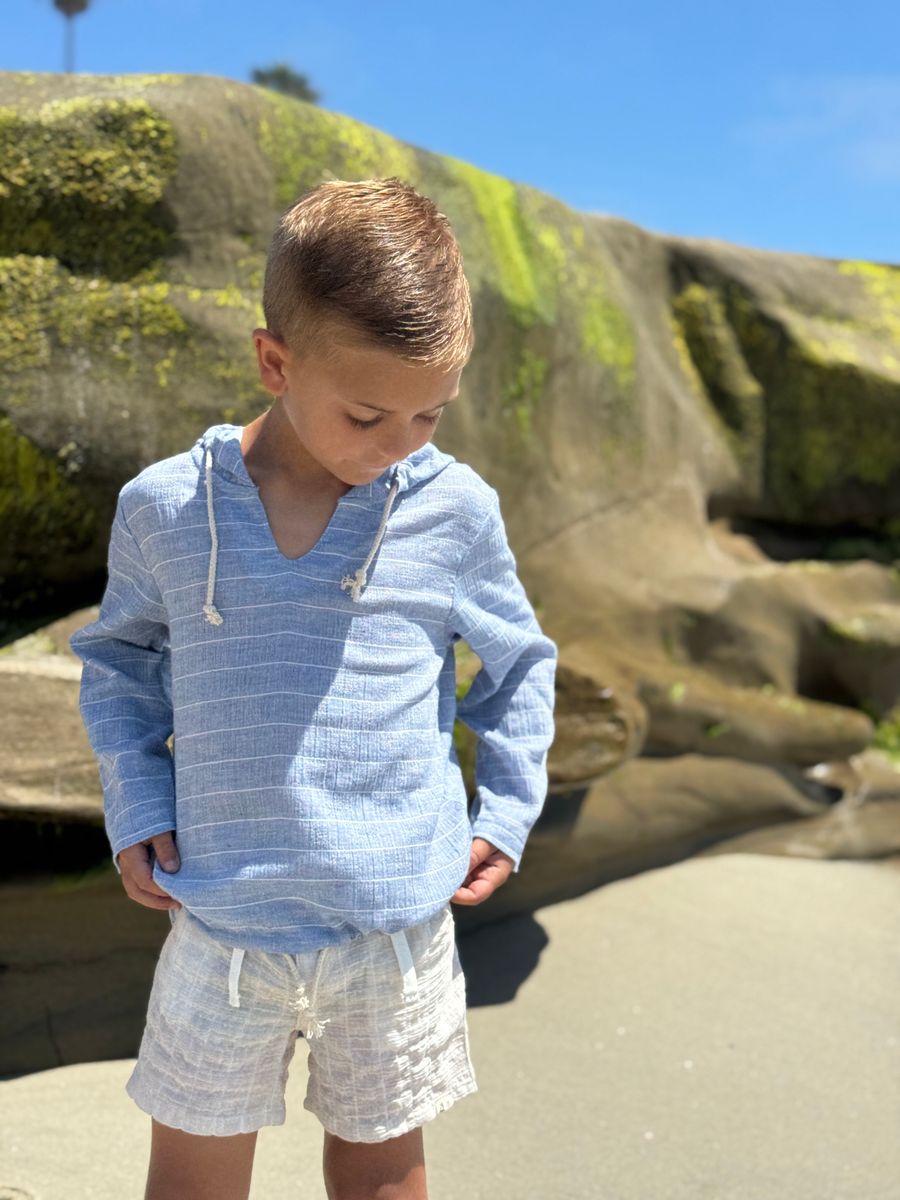 Chambray Blue Stripe Top