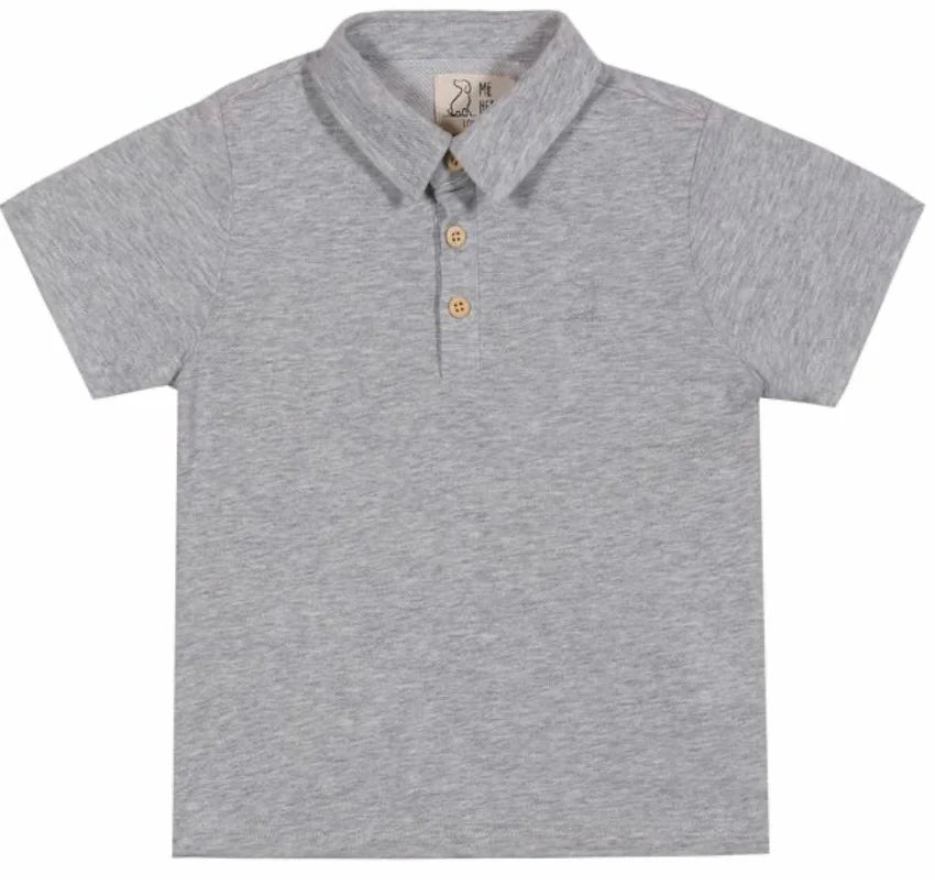 GREY PIQUE POLO