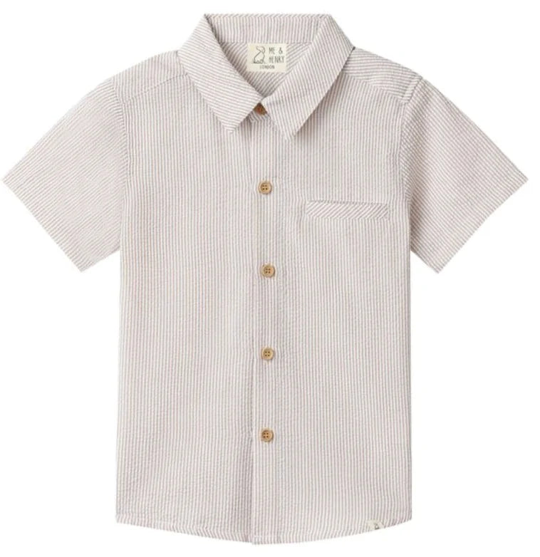 Cream Seersucker Shirt